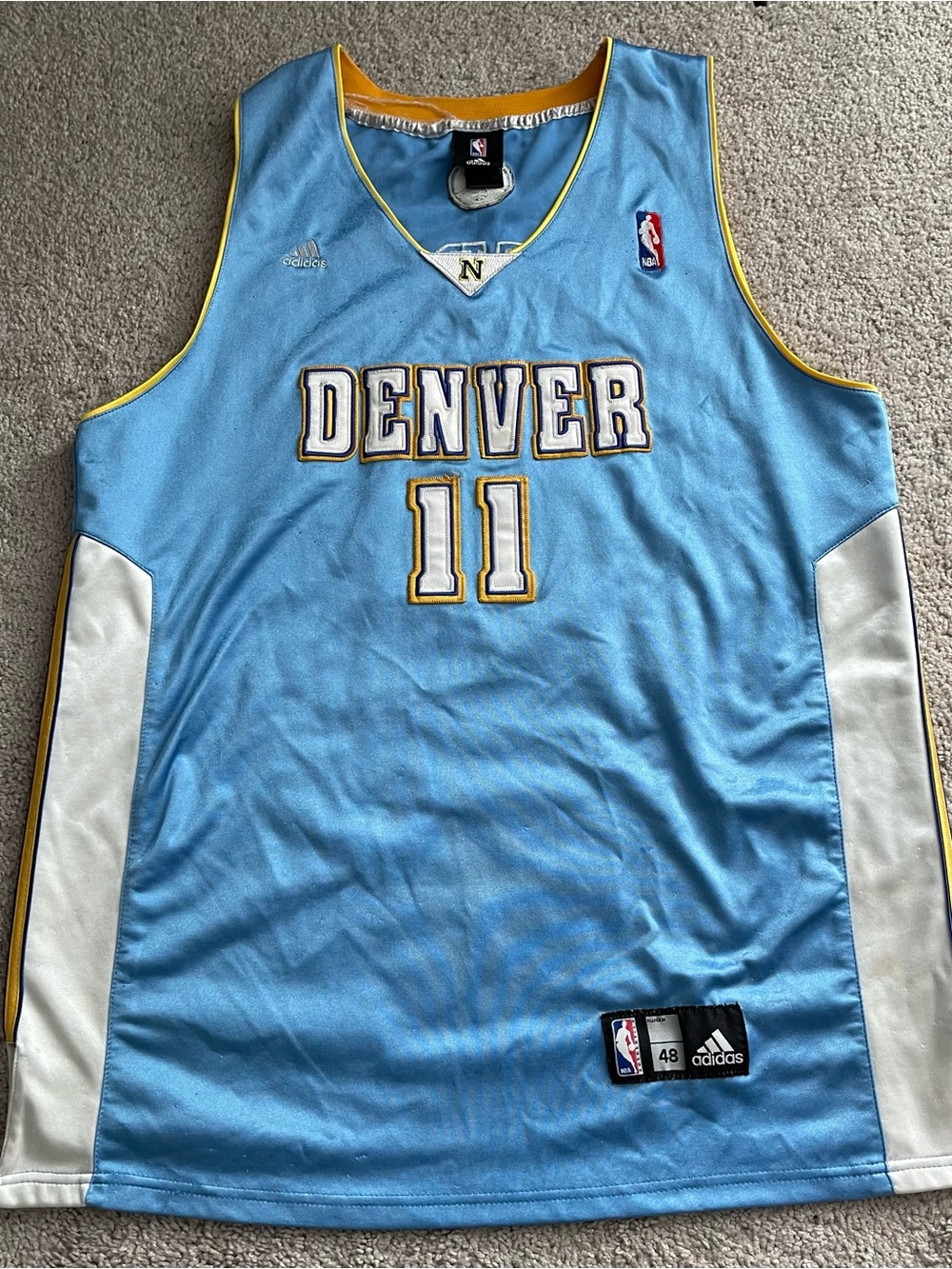 Vintage Adidas Chris Andersen Denver Nuggets Jersey 48 Birdman XL - Picture 8 of 11